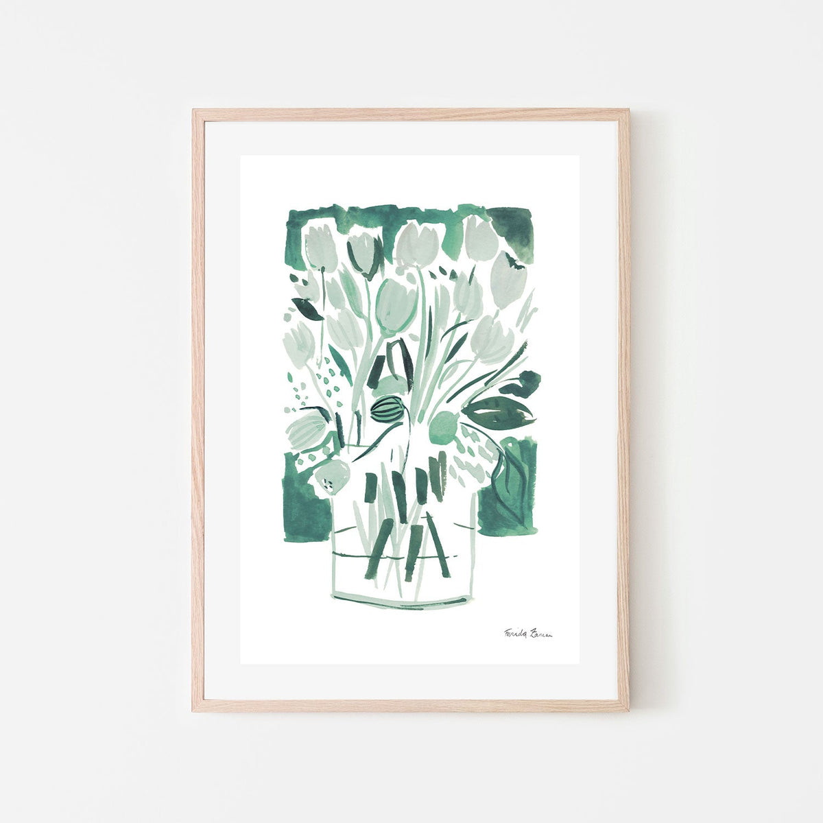 wall-art-print-canvas-poster-framed-Light Green Tulips, Style A , By Farida Zaman-GIOIA-WALL-ART