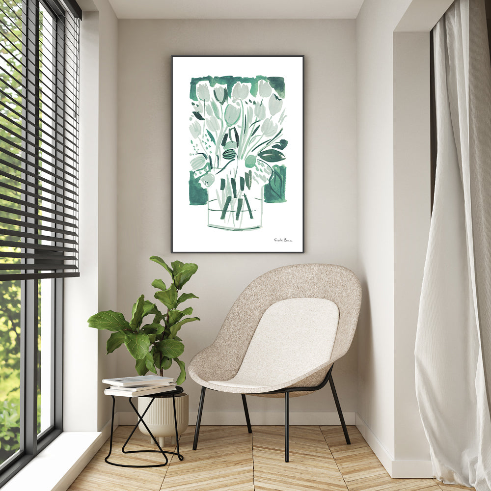 wall-art-print-canvas-poster-framed-Light Green Tulips, Style A , By Farida Zaman-GIOIA-WALL-ART