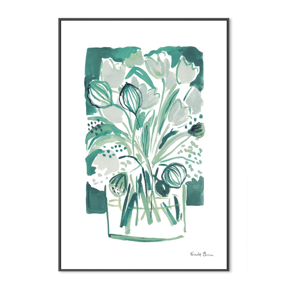 wall-art-print-canvas-poster-framed-Light Green Tulips, Style B , By Farida Zaman-GIOIA-WALL-ART