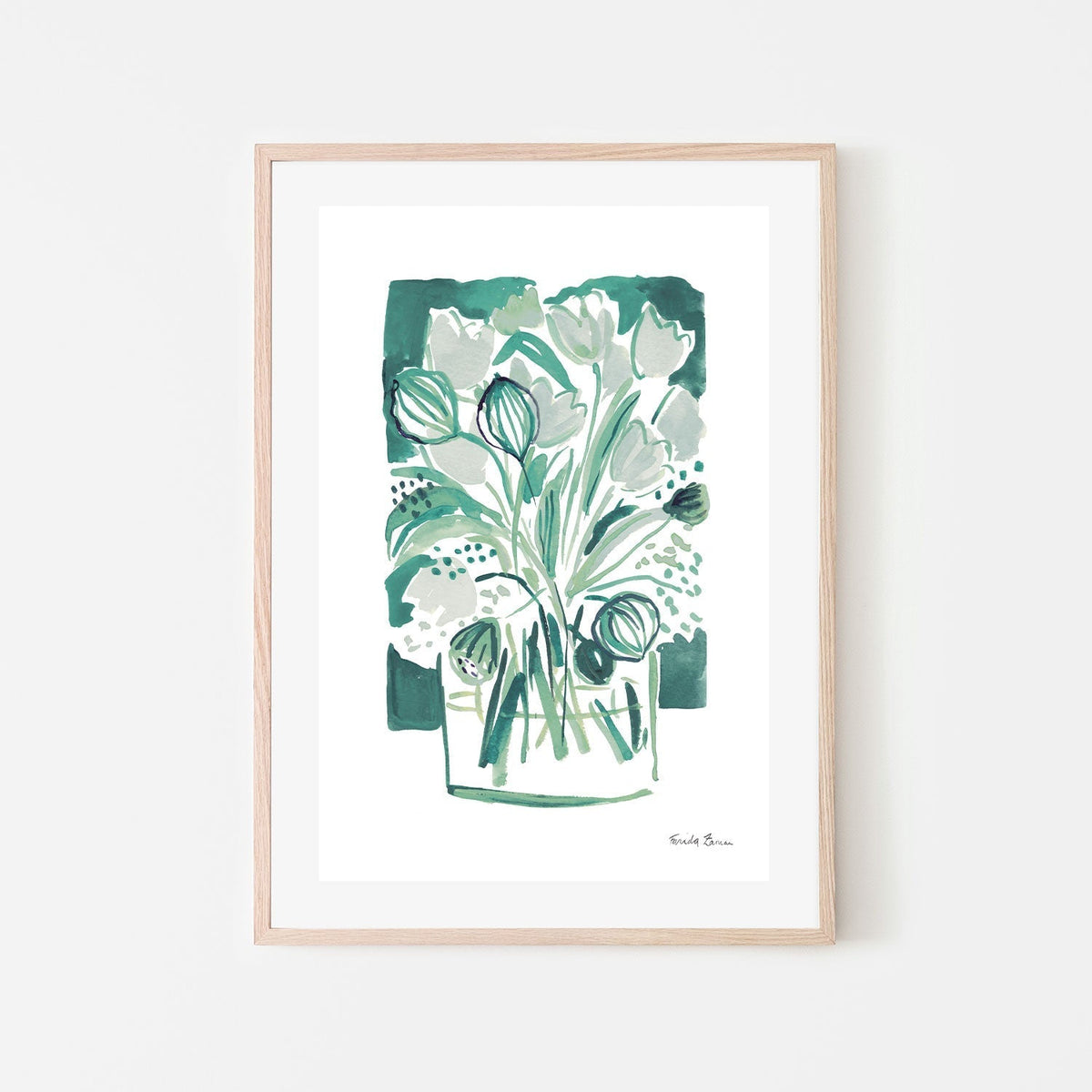 wall-art-print-canvas-poster-framed-Light Green Tulips, Style B , By Farida Zaman-GIOIA-WALL-ART