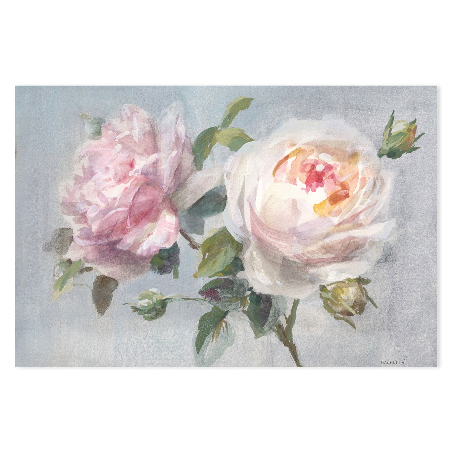 wall-art-print-canvas-poster-framed-Light Lovely Roses-by-Danhui Nai-Gioia Wall Art