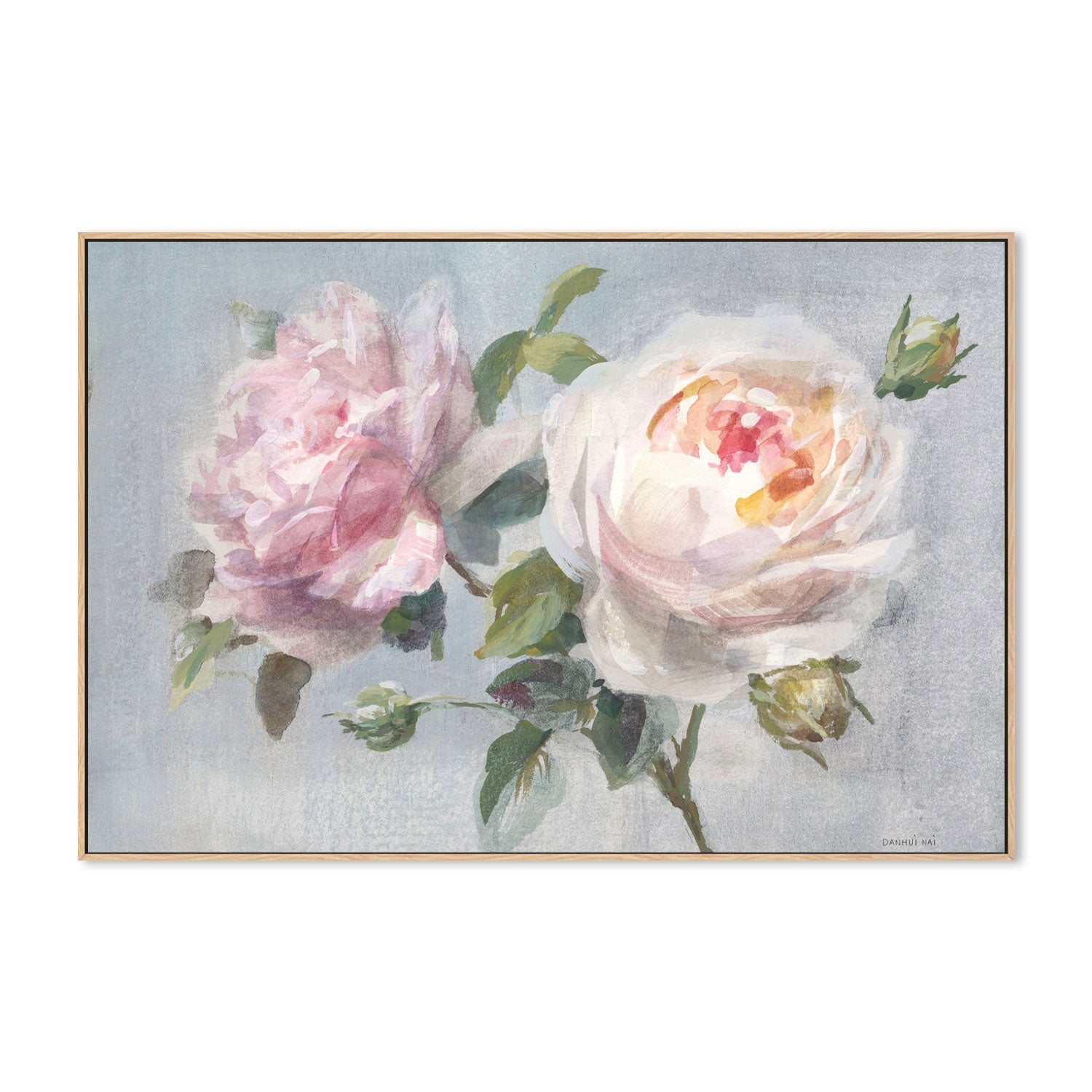 wall-art-print-canvas-poster-framed-Light Lovely Roses-by-Danhui Nai-Gioia Wall Art