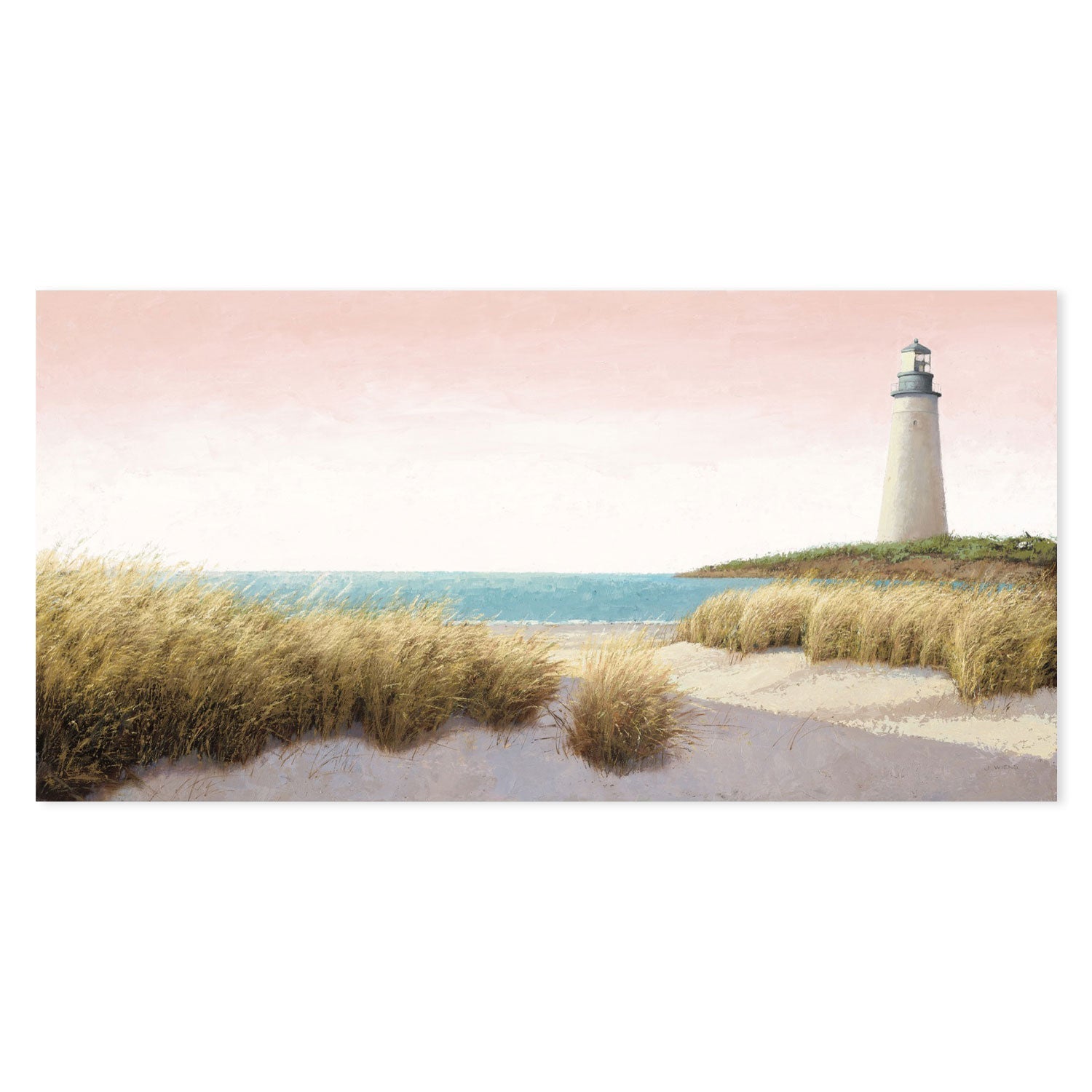 wall-art-print-canvas-poster-framed-Lighthouse by the Sea Blush-by-James Wiens-Gioia Wall Art