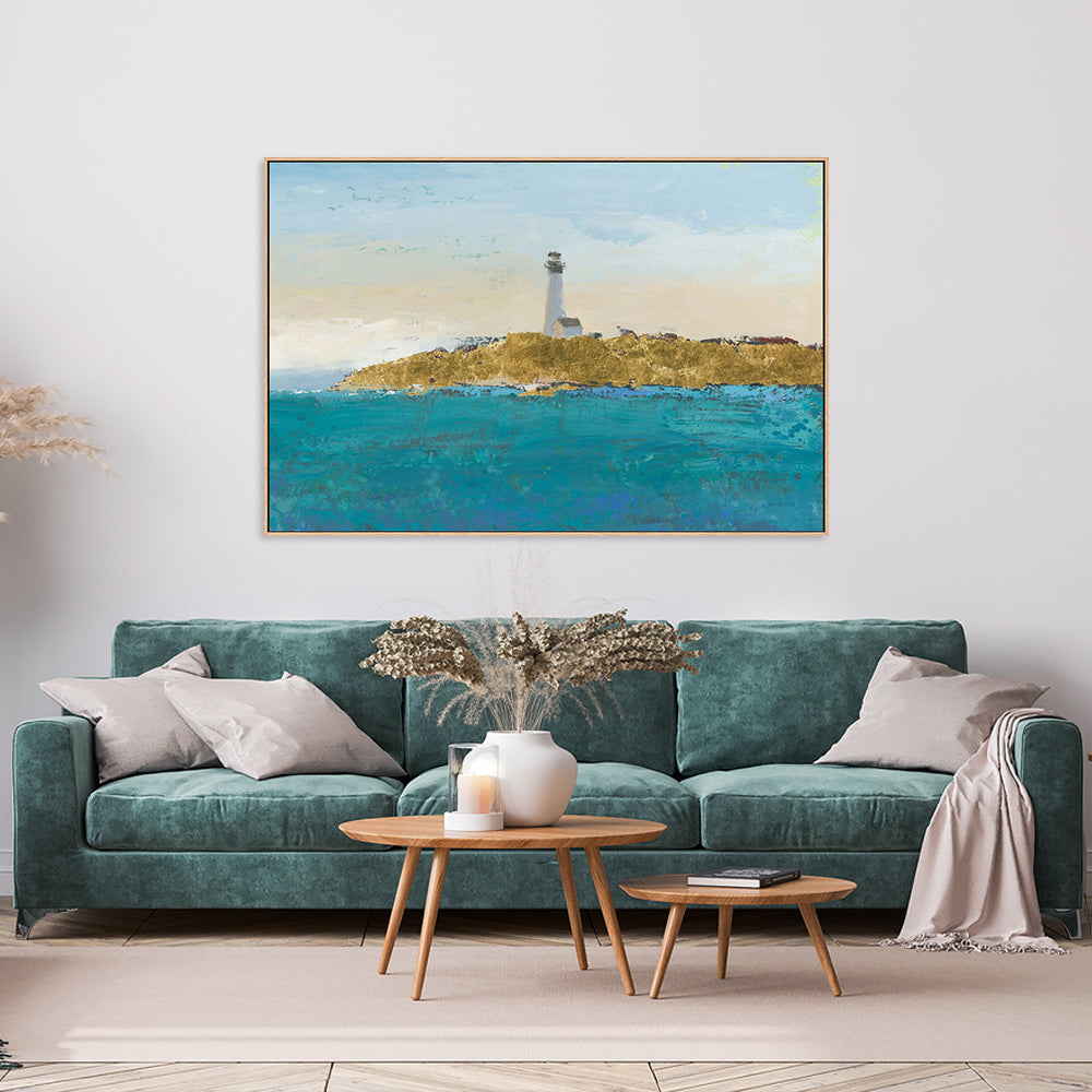 wall-art-print-canvas-poster-framed-Lighthouse Seascape, Style B-by-James Wiens-Gioia Wall Art