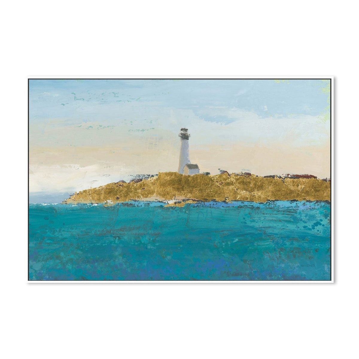 wall-art-print-canvas-poster-framed-Lighthouse Seascape, Style B-by-James Wiens-Gioia Wall Art