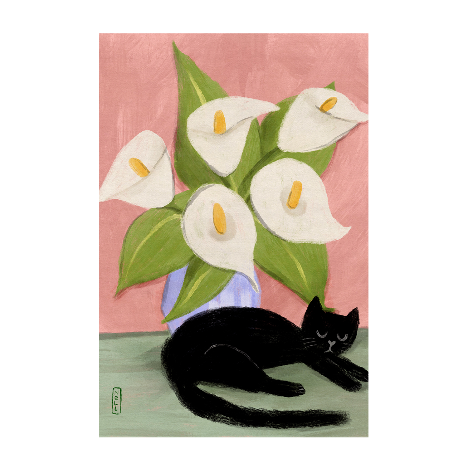 wall-art-print-canvas-poster-framed-Lilies In A Vasel , By Lia Nell-1