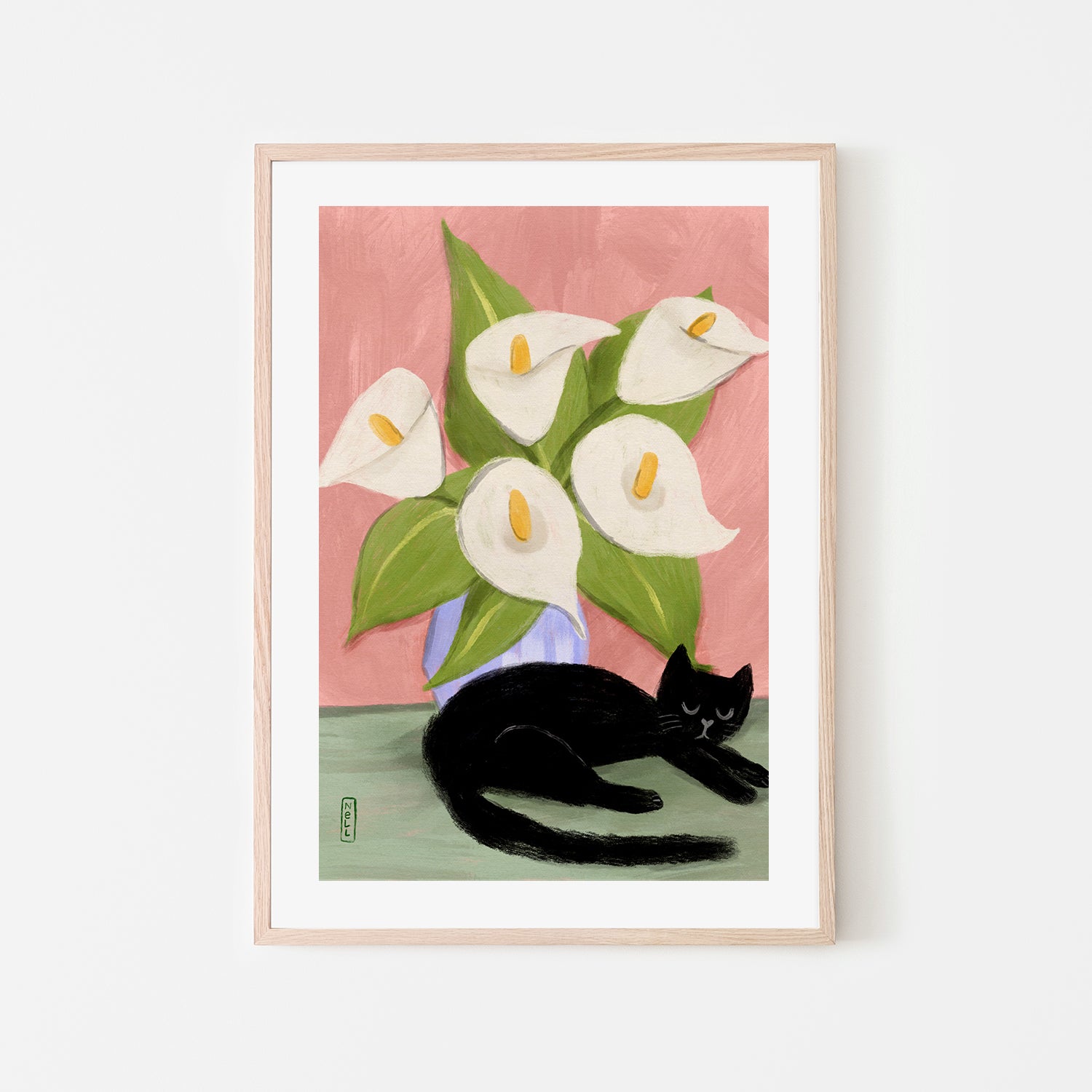 wall-art-print-canvas-poster-framed-Lilies In A Vasel , By Lia Nell-6