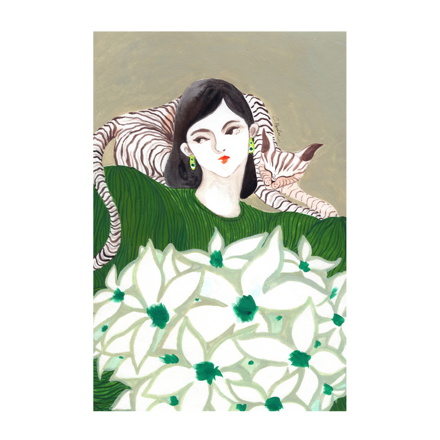 wall-art-print-canvas-poster-framed-Lily Loves Tabby , By Chonticha Hanon-1