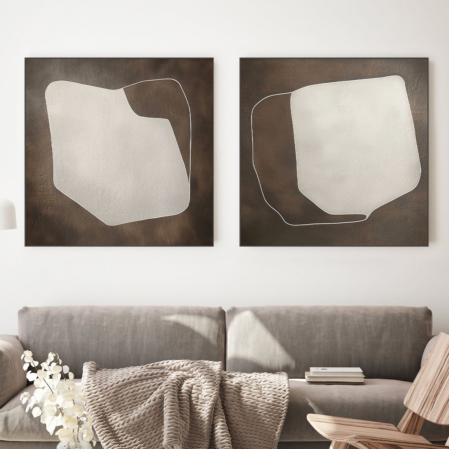 wall-art-print-canvas-poster-framed-Line And Shape, Style A & B, Set Of 2 , By Alma-2