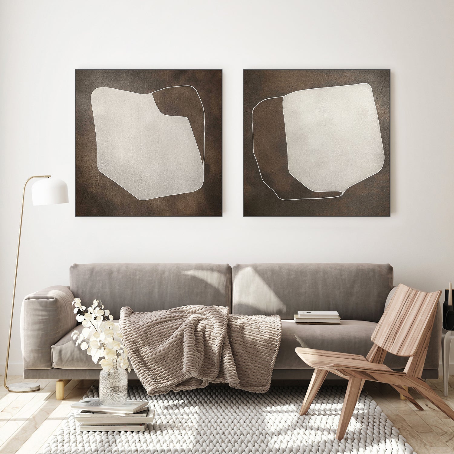 wall-art-print-canvas-poster-framed-Line And Shape, Style A & B, Set Of 2 , By Alma-7