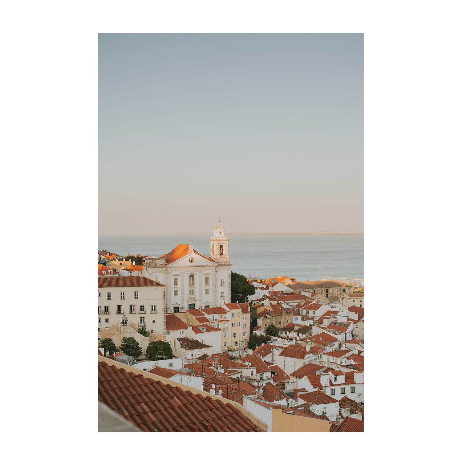 wall-art-print-canvas-poster-framed-Lisbon Rooftop Cityscape, Style A , By Hello Twiggs-1