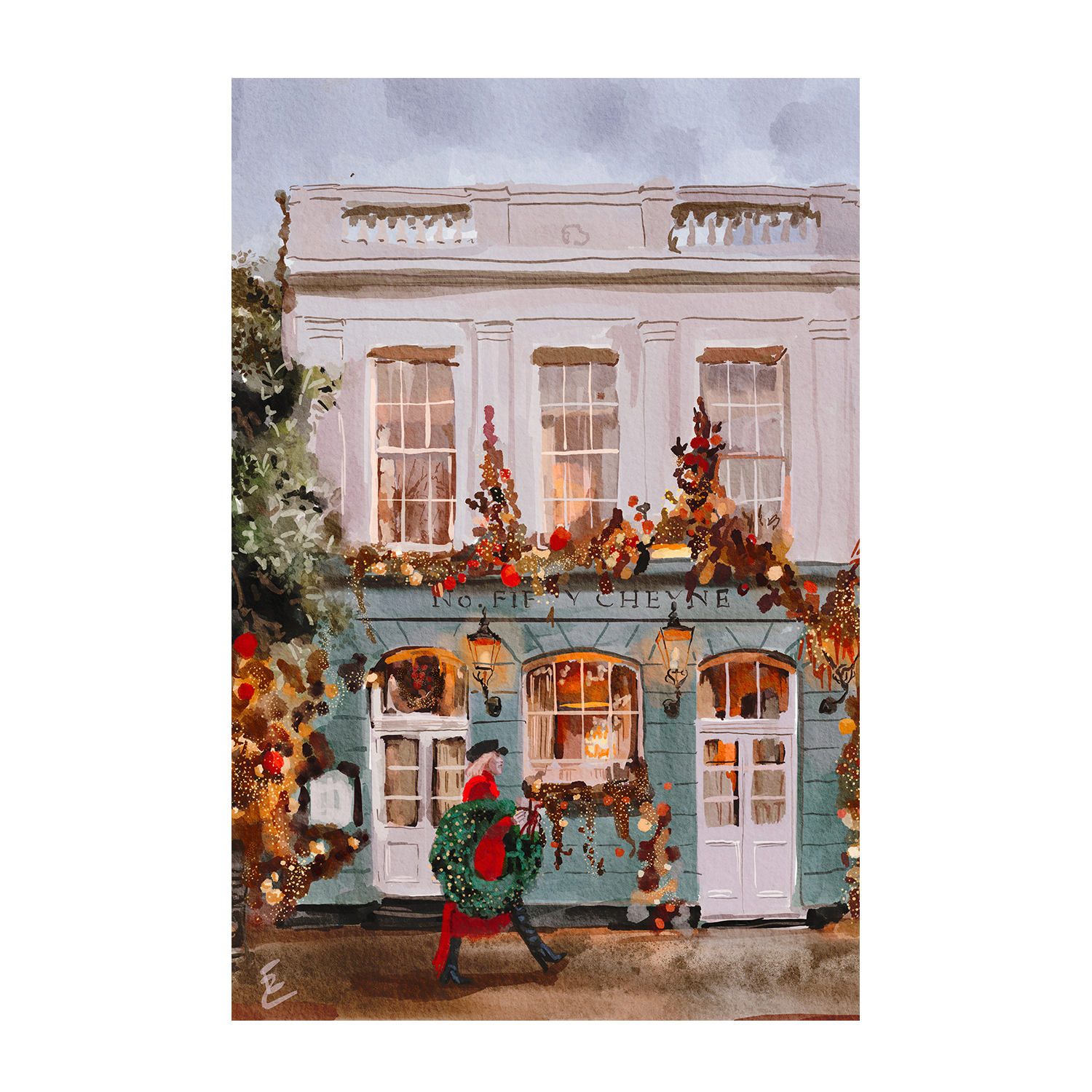 wall-art-print-canvas-poster-framed-London Festive Streets , By Ekaterina Zagorska-1