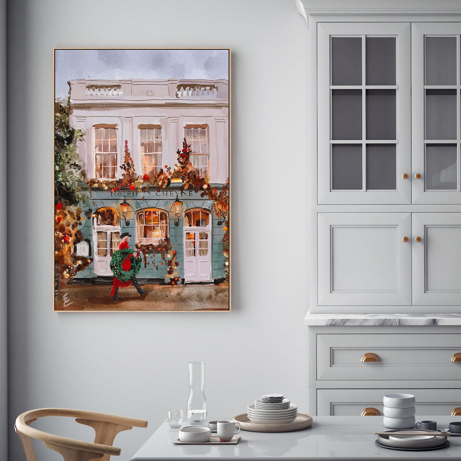 wall-art-print-canvas-poster-framed-London Festive Streets , By Ekaterina Zagorska-2