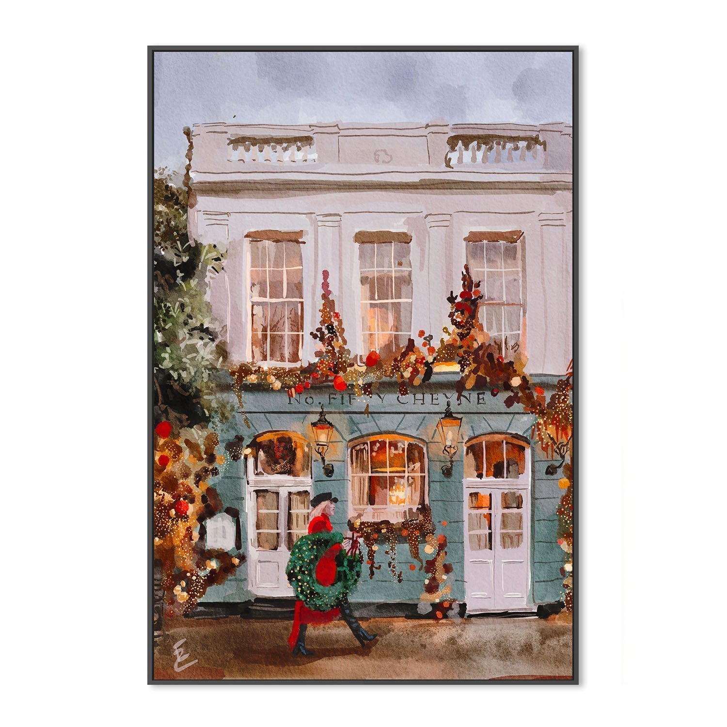 wall-art-print-canvas-poster-framed-London Festive Streets , By Ekaterina Zagorska-3