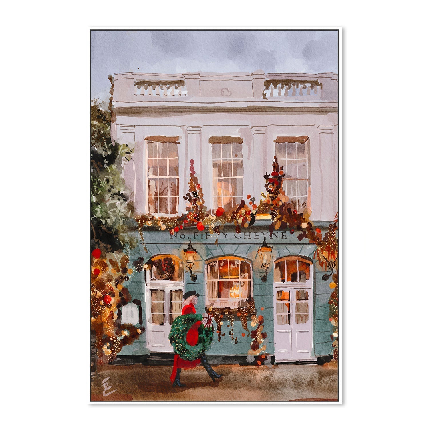 wall-art-print-canvas-poster-framed-London Festive Streets , By Ekaterina Zagorska-5