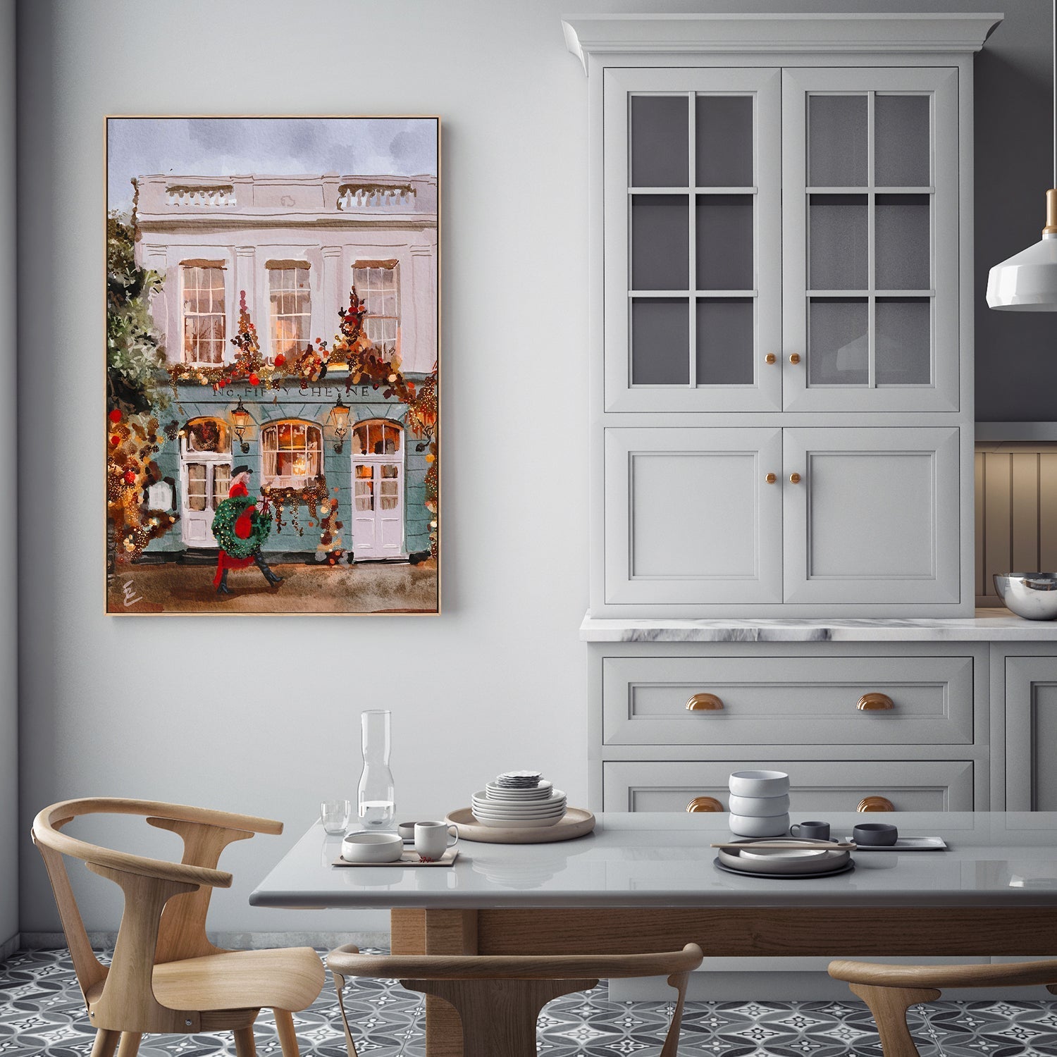 wall-art-print-canvas-poster-framed-London Festive Streets , By Ekaterina Zagorska-7