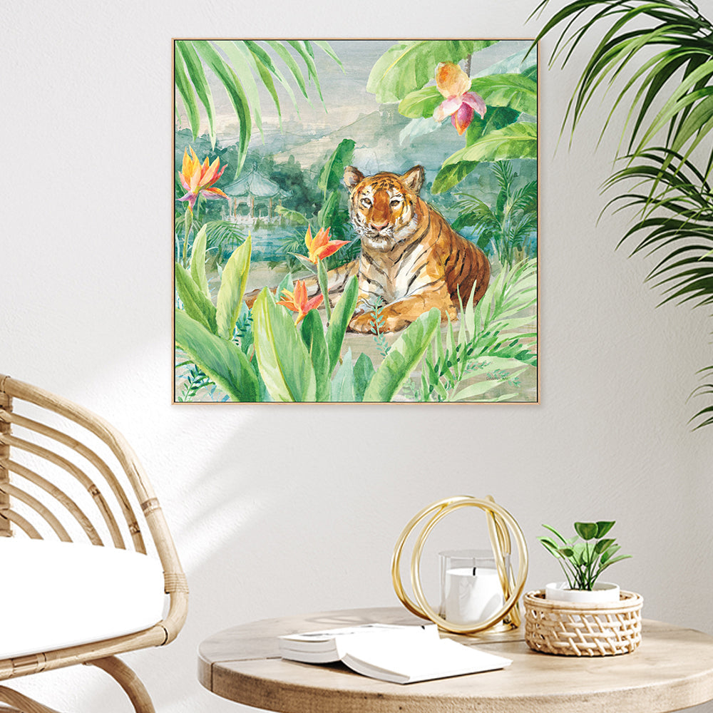 wall-art-print-canvas-poster-framed-Lounging Tiger-by-Danhui Nai-Gioia Wall Art