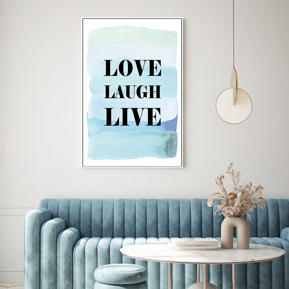 wall-art-print-canvas-poster-framed-Love, Laugh And Live-GIOIA-WALL-ART