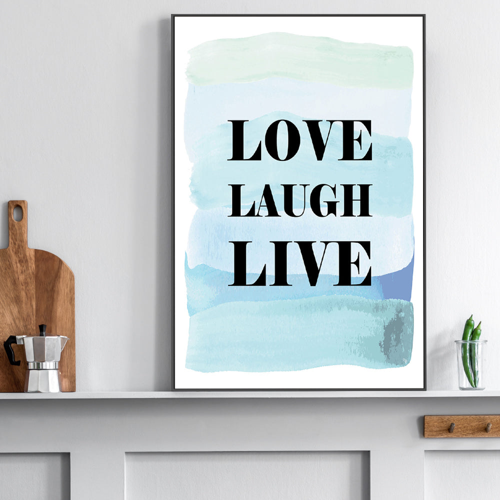 wall-art-print-canvas-poster-framed-Love, Laugh And Live-GIOIA-WALL-ART
