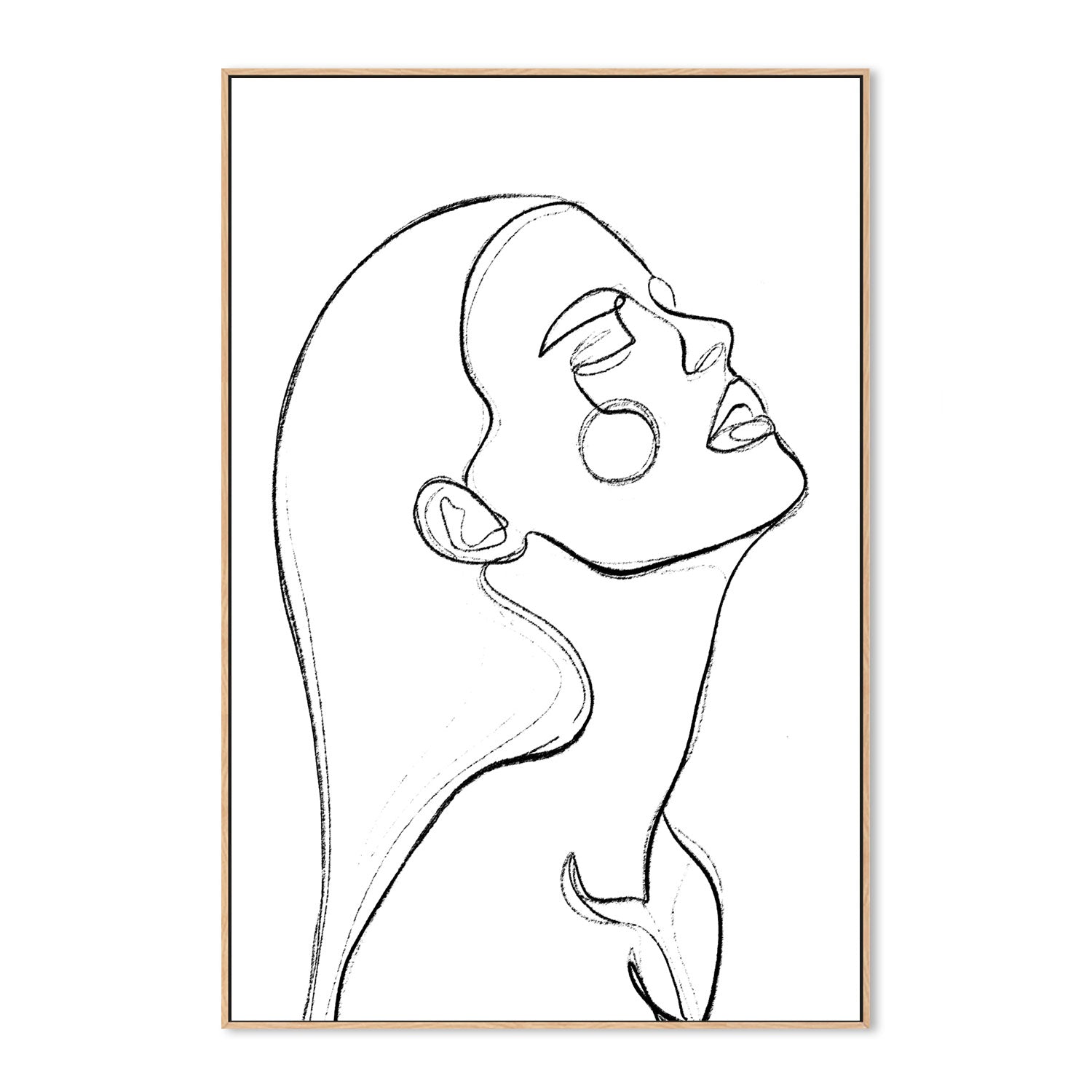 wall-art-print-canvas-poster-framed-Love Yourself Line Drawing , By Treechild-GIOIA-WALL-ART