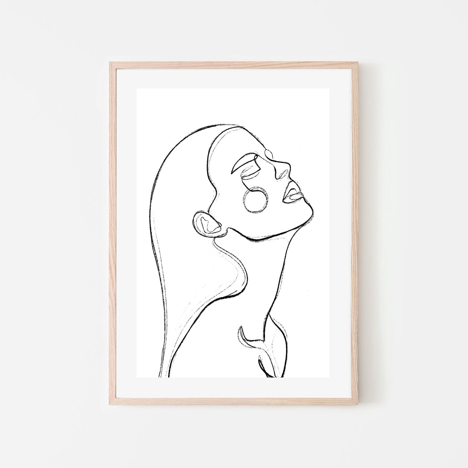 wall-art-print-canvas-poster-framed-Love Yourself Line Drawing , By Treechild-GIOIA-WALL-ART