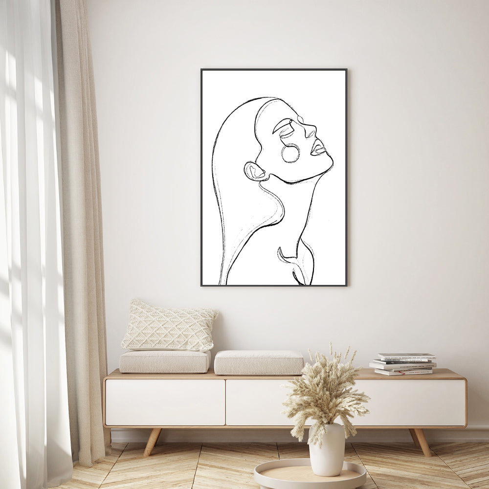 wall-art-print-canvas-poster-framed-Love Yourself Line Drawing , By Treechild-GIOIA-WALL-ART