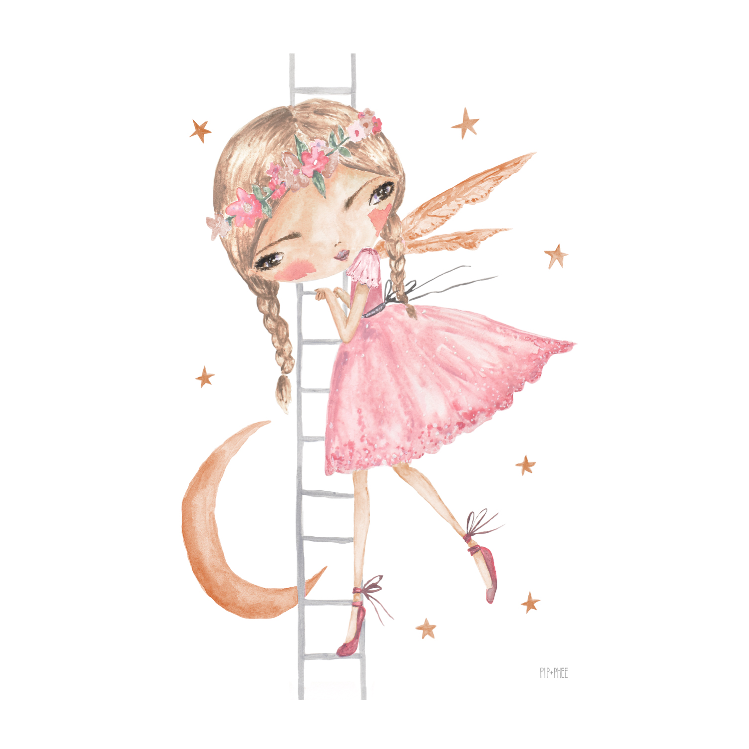 wall-art-print-canvas-poster-framed-Lunar Princess Ladder , By Pip and Phee-1