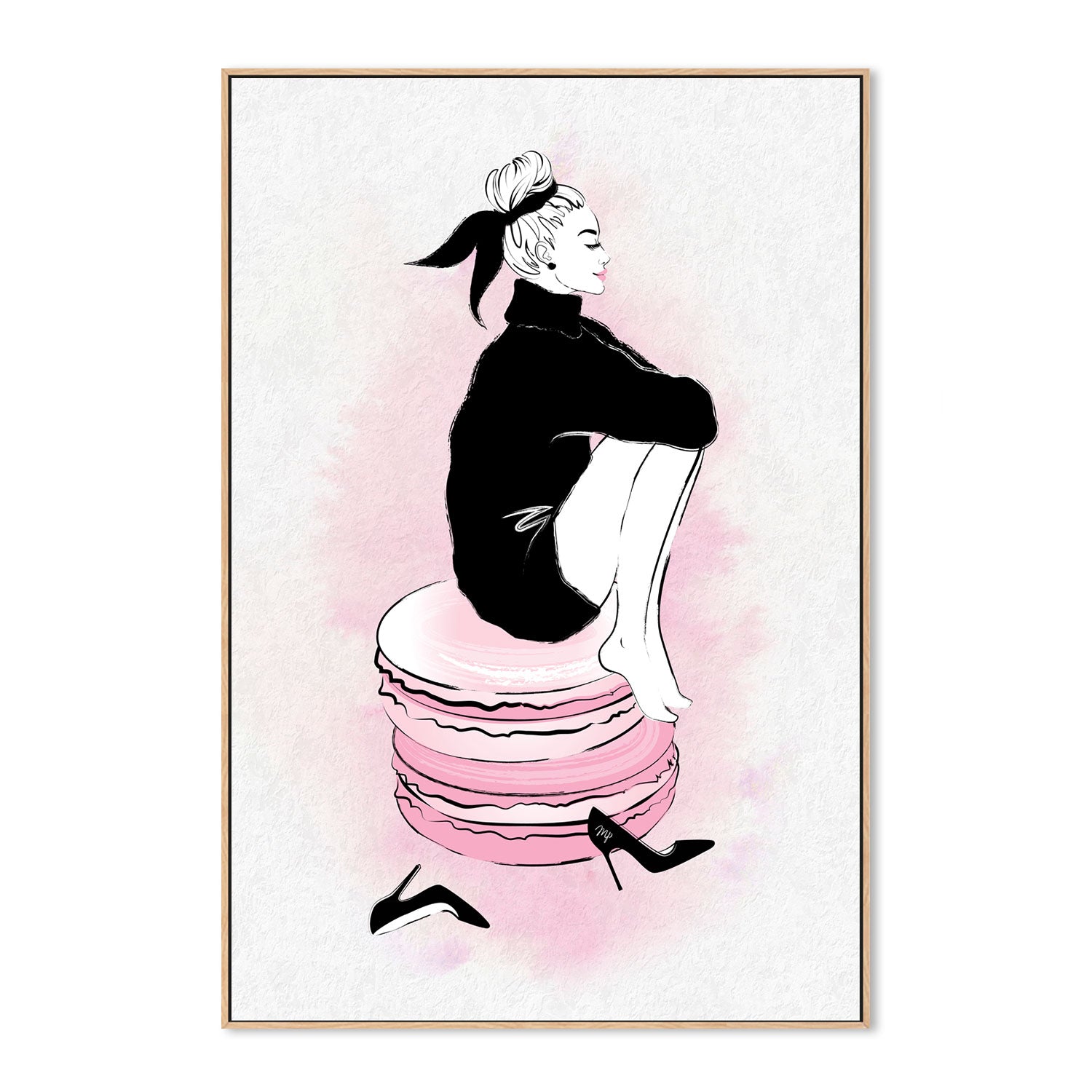 wall-art-print-canvas-poster-framed-Macaron Girl-GIOIA-WALL-ART