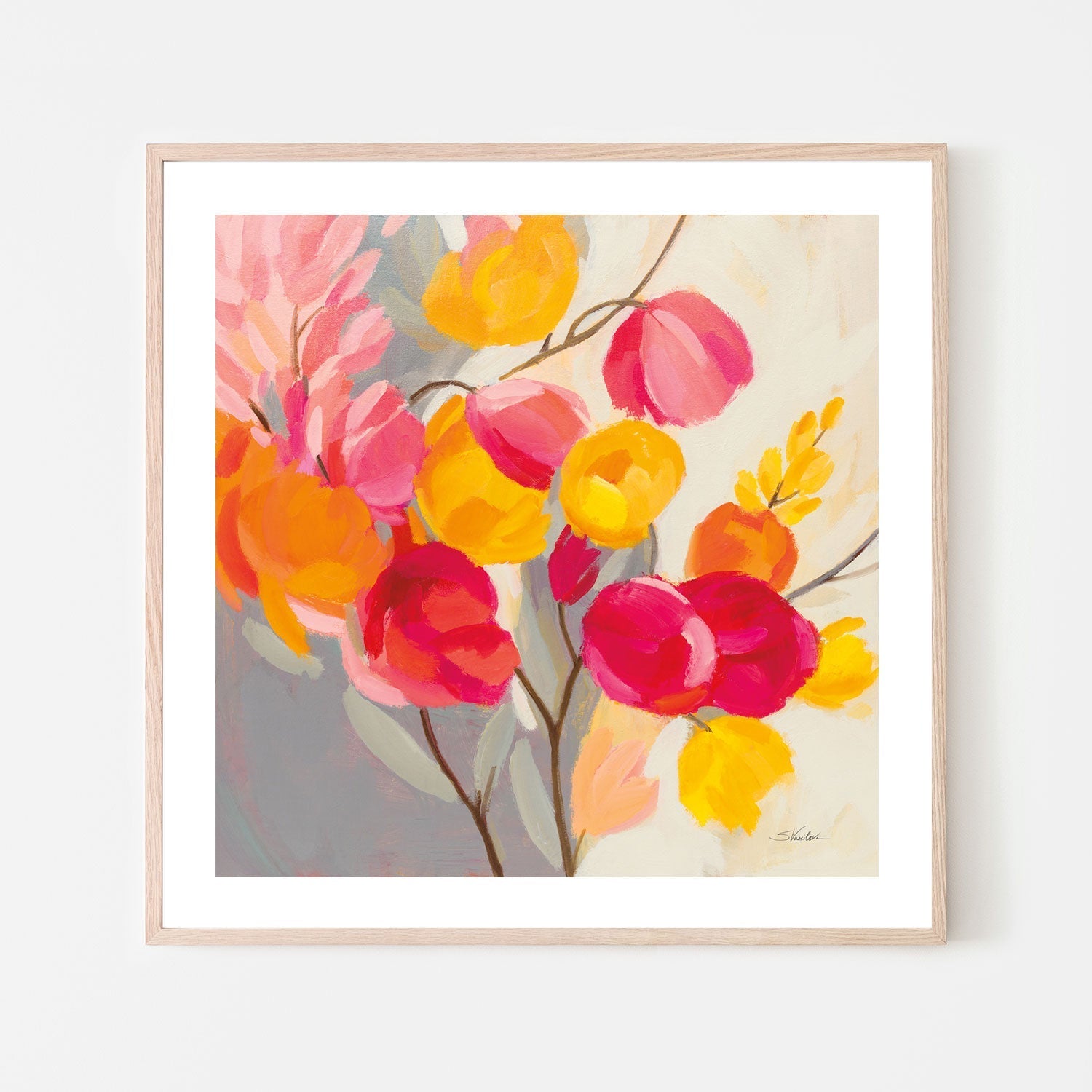 wall-art-print-canvas-poster-framed-Magenta Bloom, Style A-6