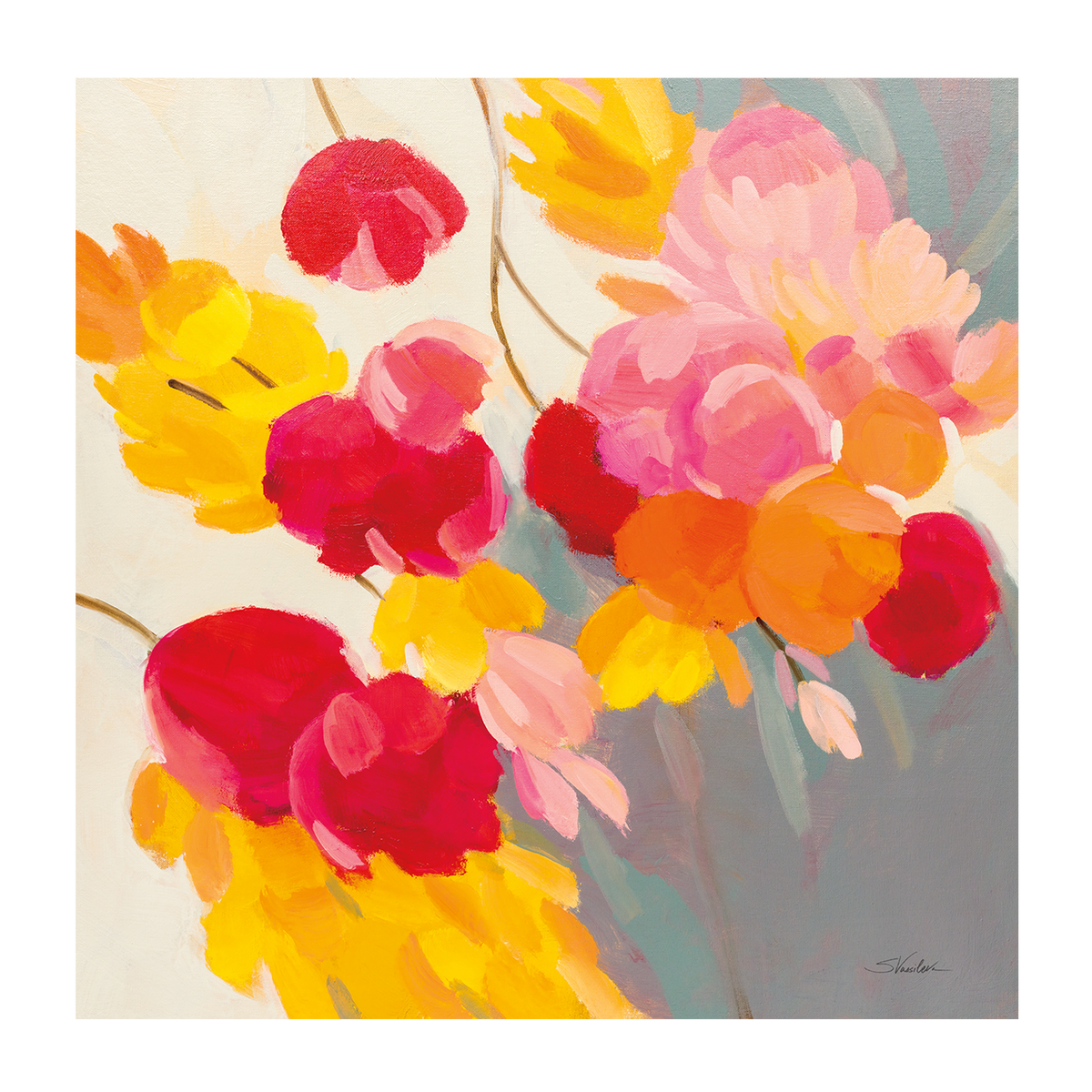 wall-art-print-canvas-poster-framed-Magenta Bloom, Style A & B, Set Of 2-8