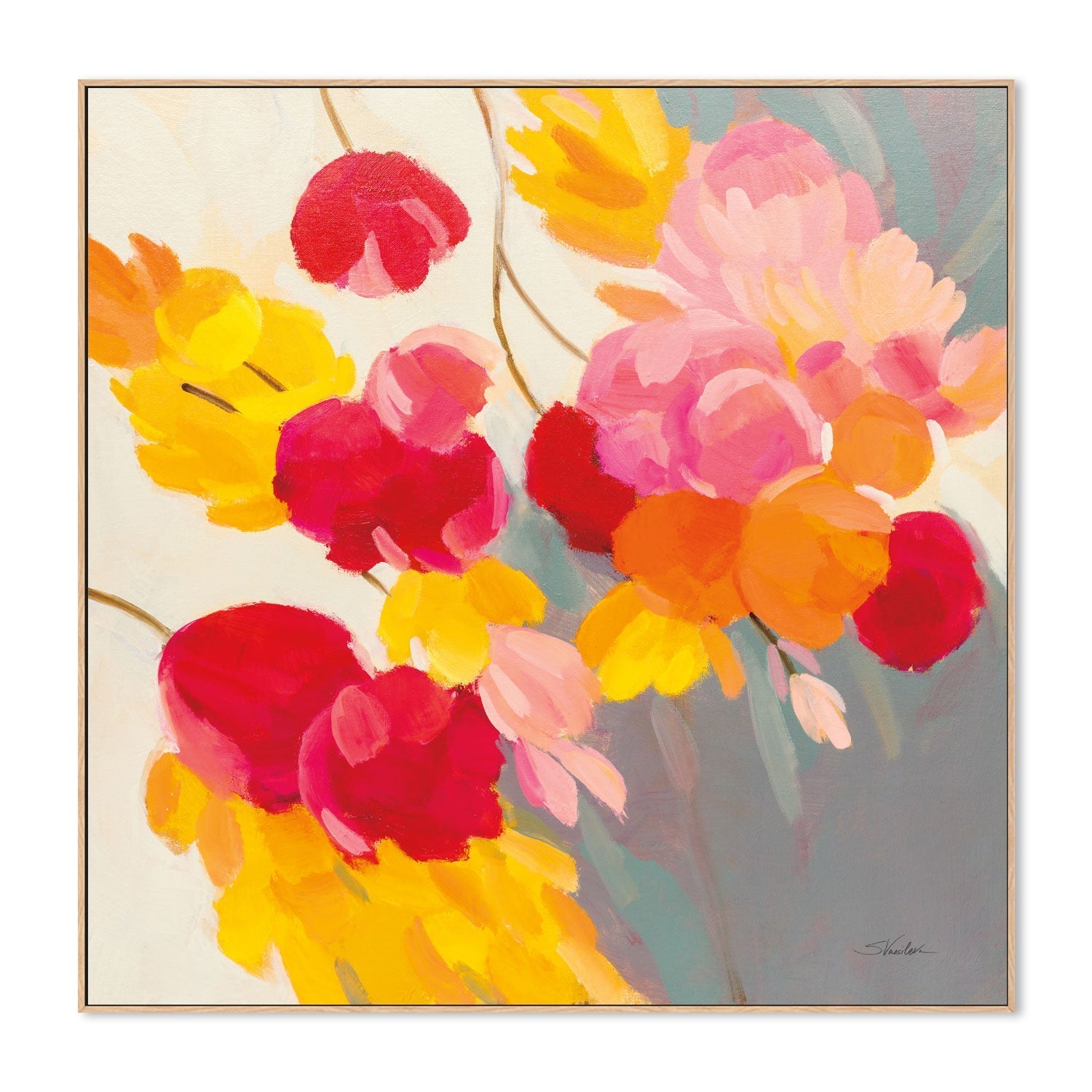 wall-art-print-canvas-poster-framed-Magenta Bloom, Style B-4