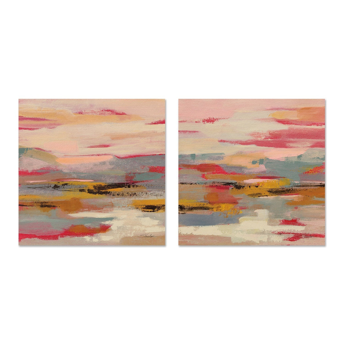 wall-art-print-canvas-poster-framed-Magenta Hill, Style A & B, Set Of 2 , By Silvia Vassileva-GIOIA-WALL-ART