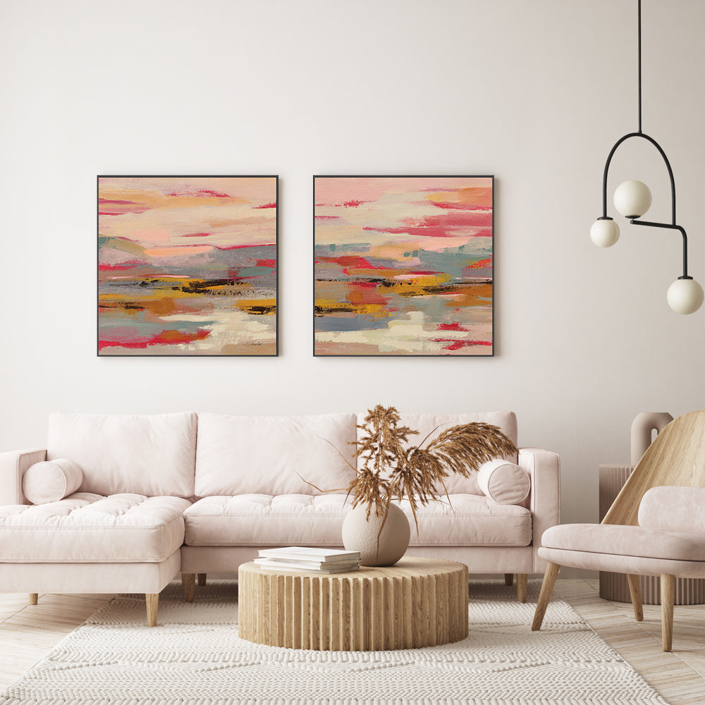 wall-art-print-canvas-poster-framed-Magenta Hill, Style A & B, Set Of 2 , By Silvia Vassileva-GIOIA-WALL-ART