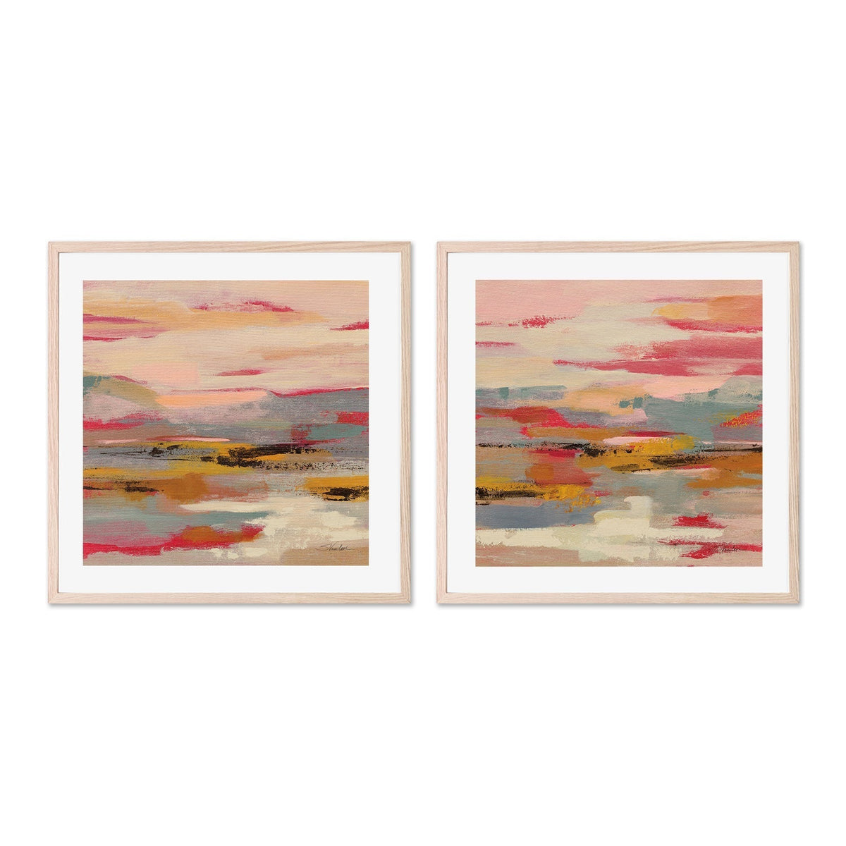 wall-art-print-canvas-poster-framed-Magenta Hill, Style A & B, Set Of 2 , By Silvia Vassileva-GIOIA-WALL-ART