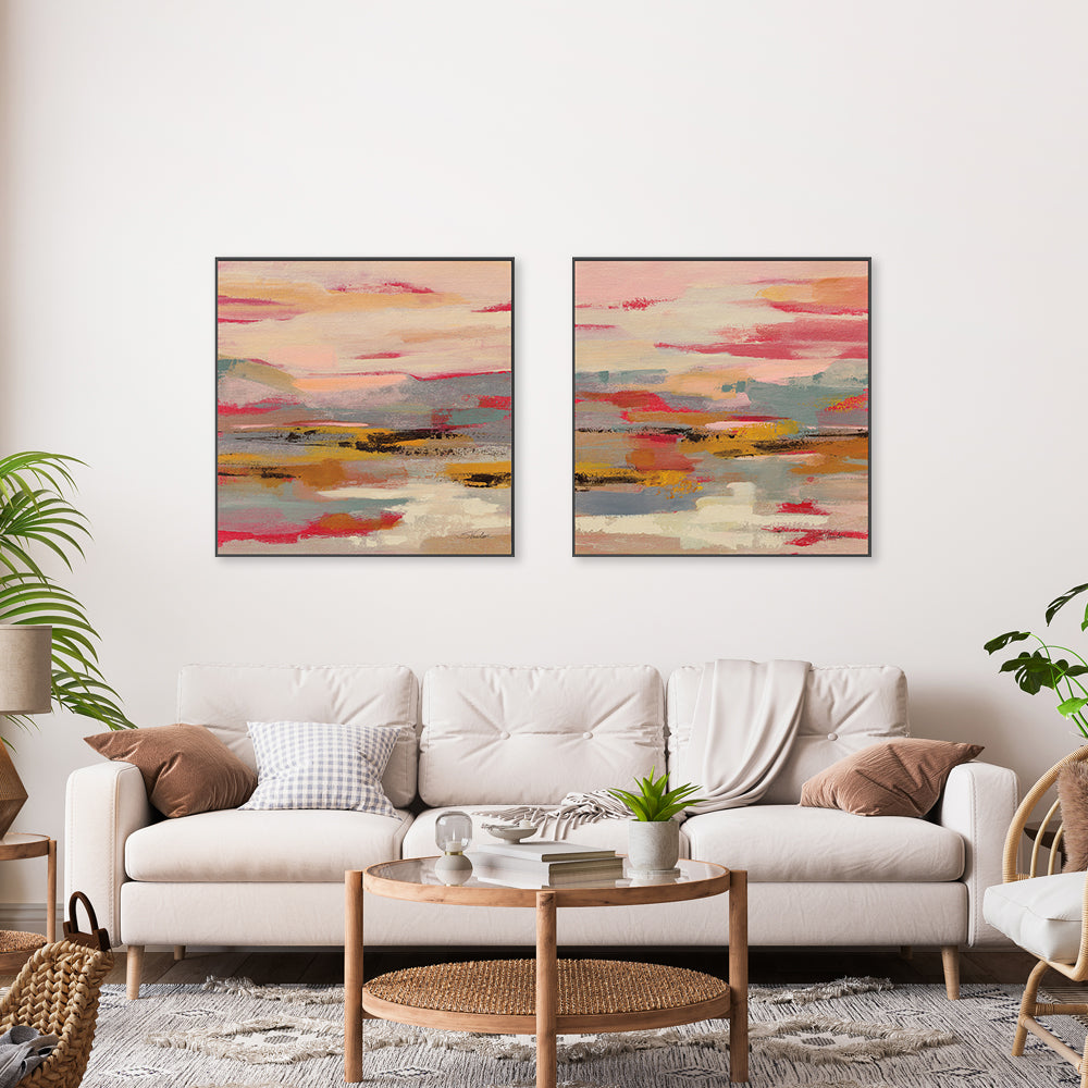 wall-art-print-canvas-poster-framed-Magenta Hill, Style A & B, Set Of 2 , By Silvia Vassileva-GIOIA-WALL-ART