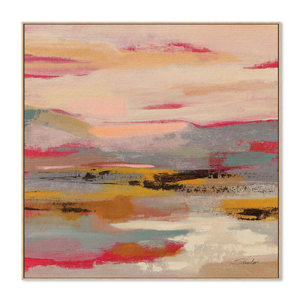 wall-art-print-canvas-poster-framed-Magenta Hill, Style A , By Silvia Vassileva-GIOIA-WALL-ART