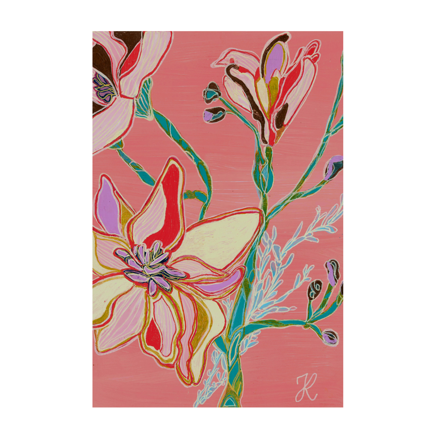 wall-art-print-canvas-poster-framed-Magnolia Flowers , By Tracy Robinson-1