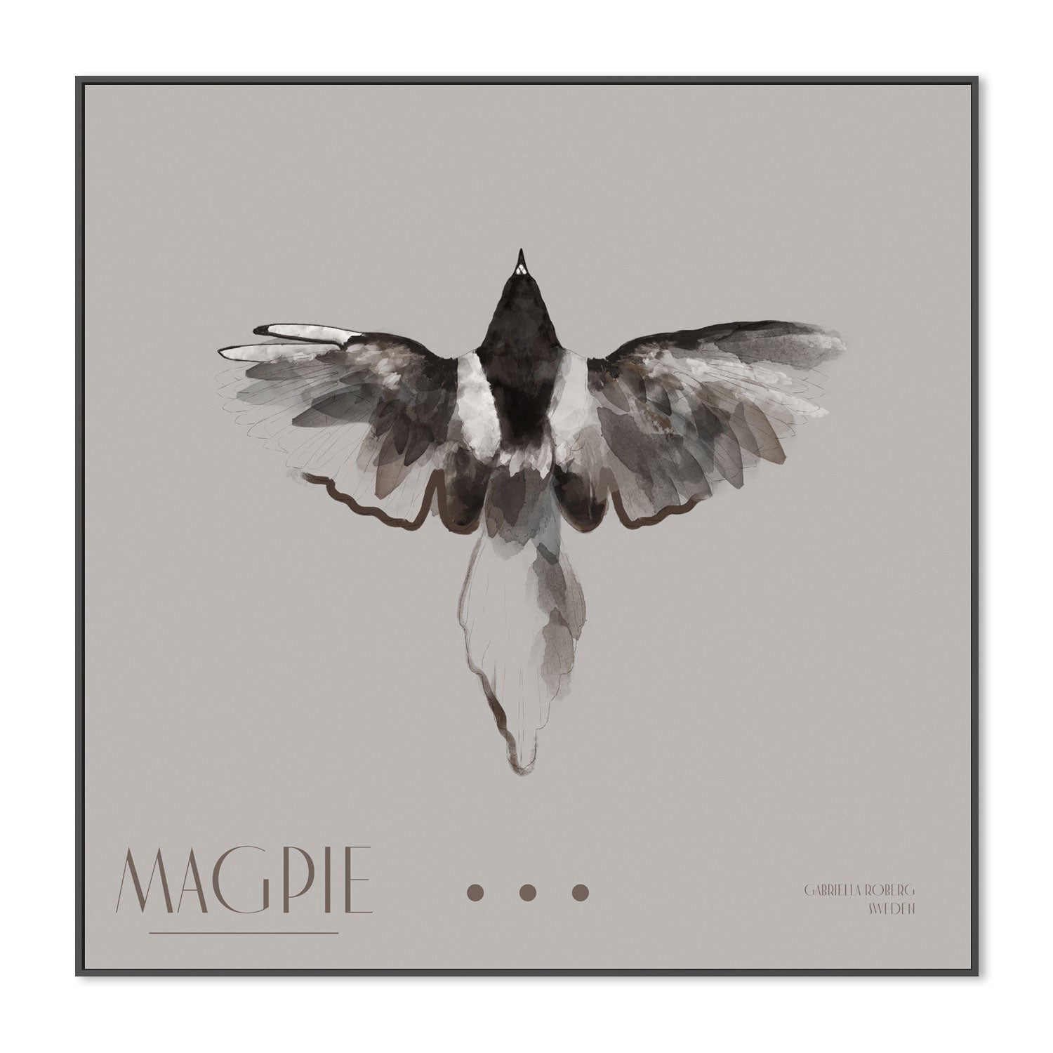 wall-art-print-canvas-poster-framed-Magpie, Style B , By Gabriella Roberg-3
