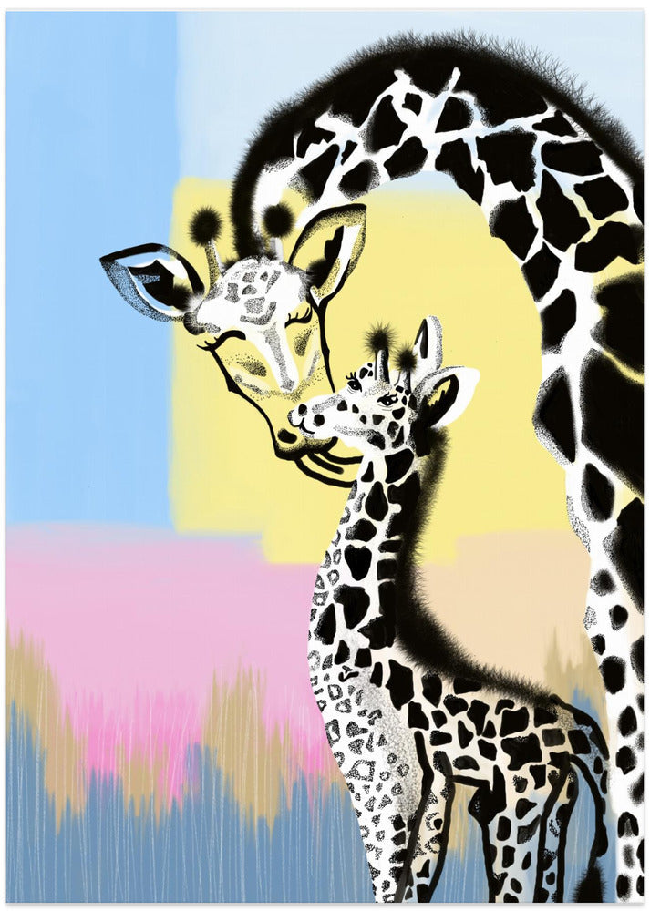 wall-art-print-canvas-poster-framed-Mama Giraffe and Baby , By Art by the Ocean-1