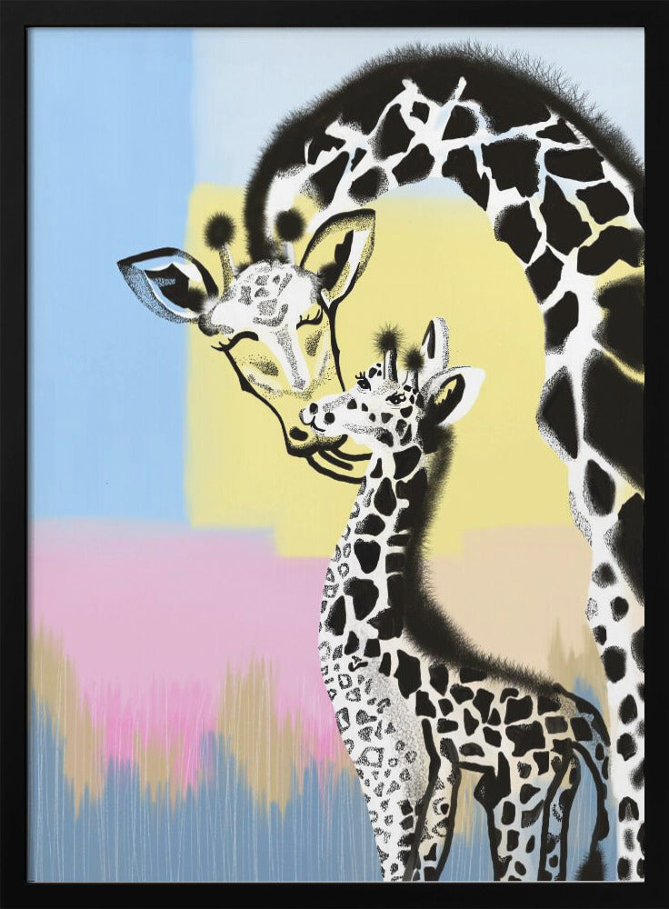 wall-art-print-canvas-poster-framed-Mama Giraffe and Baby , By Art by the Ocean-3