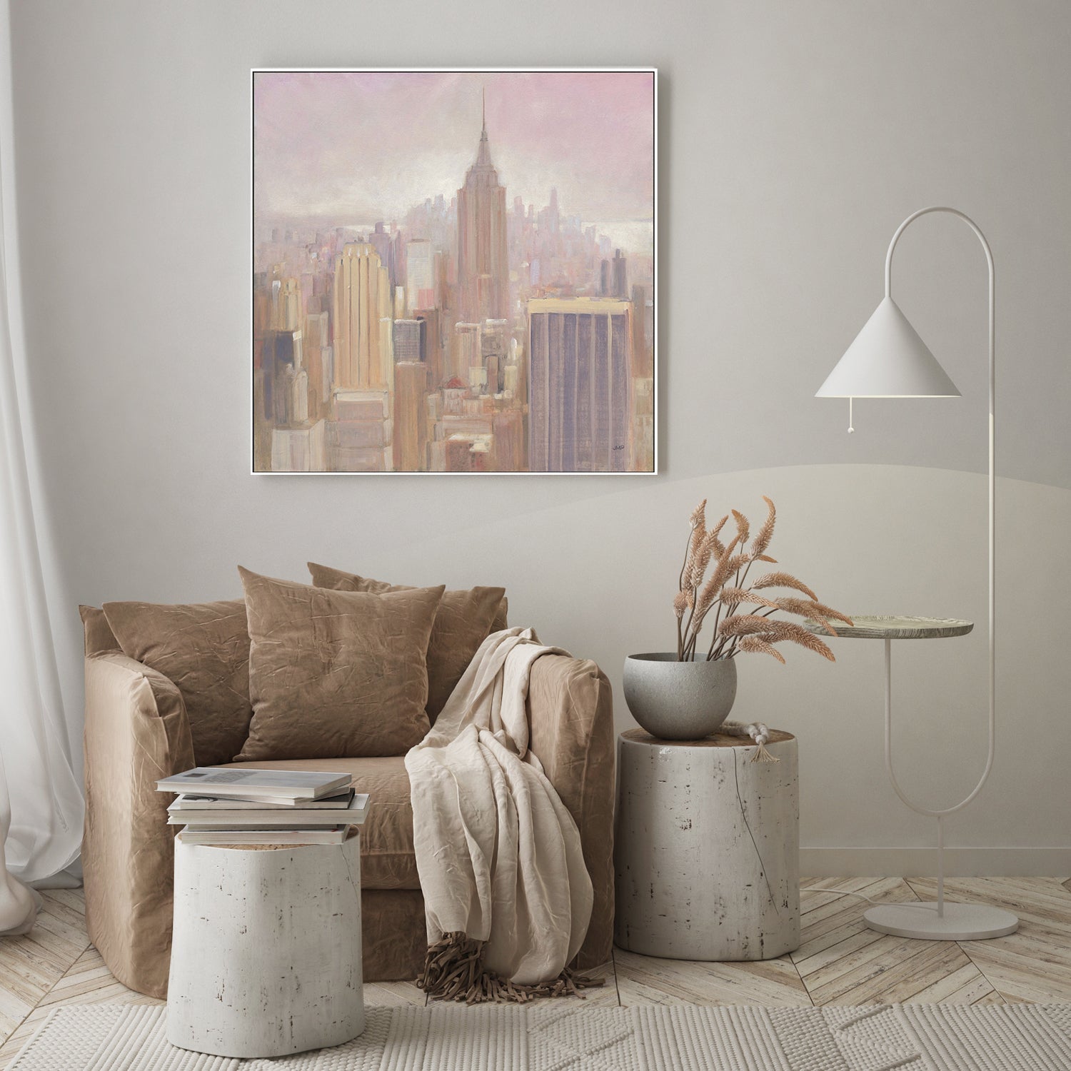 wall-art-print-canvas-poster-framed-Manhattan in the Mist-by-Julia Purinton-Gioia Wall Art