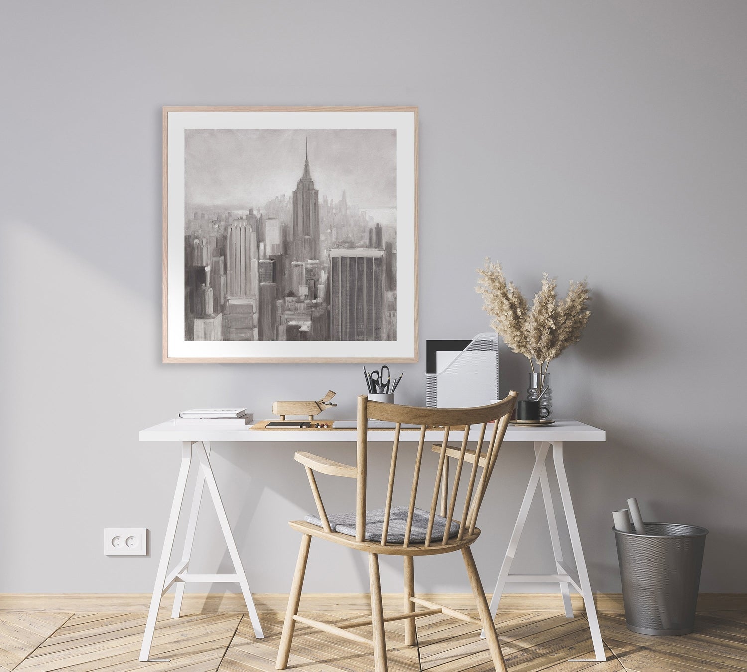 wall-art-print-canvas-poster-framed-Manhattan in the Mist Gray-by-Julia Purinton-Gioia Wall Art