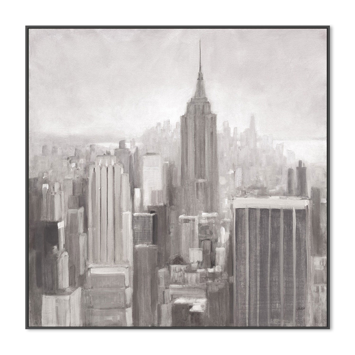 wall-art-print-canvas-poster-framed-Manhattan in the Mist Gray-by-Julia Purinton-Gioia Wall Art