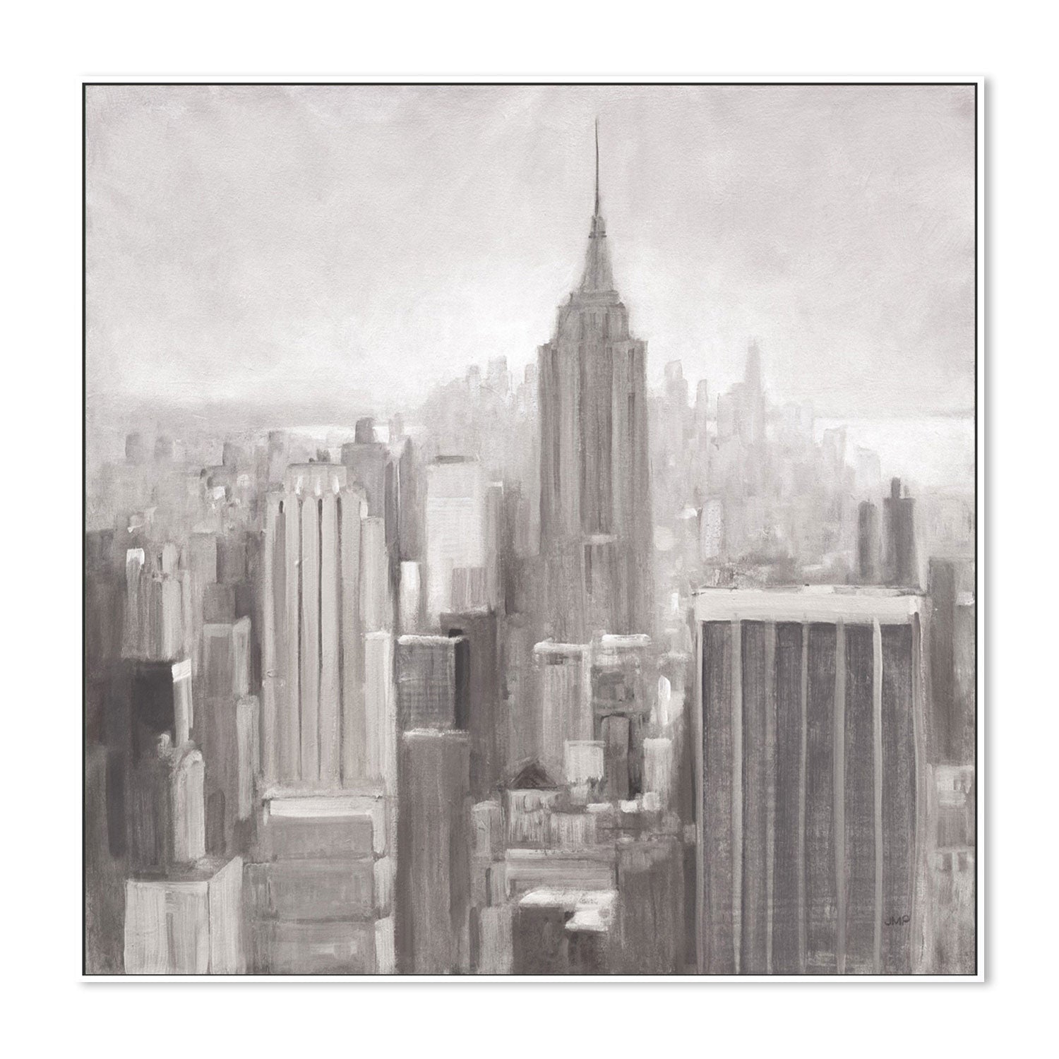 wall-art-print-canvas-poster-framed-Manhattan in the Mist Gray-by-Julia Purinton-Gioia Wall Art