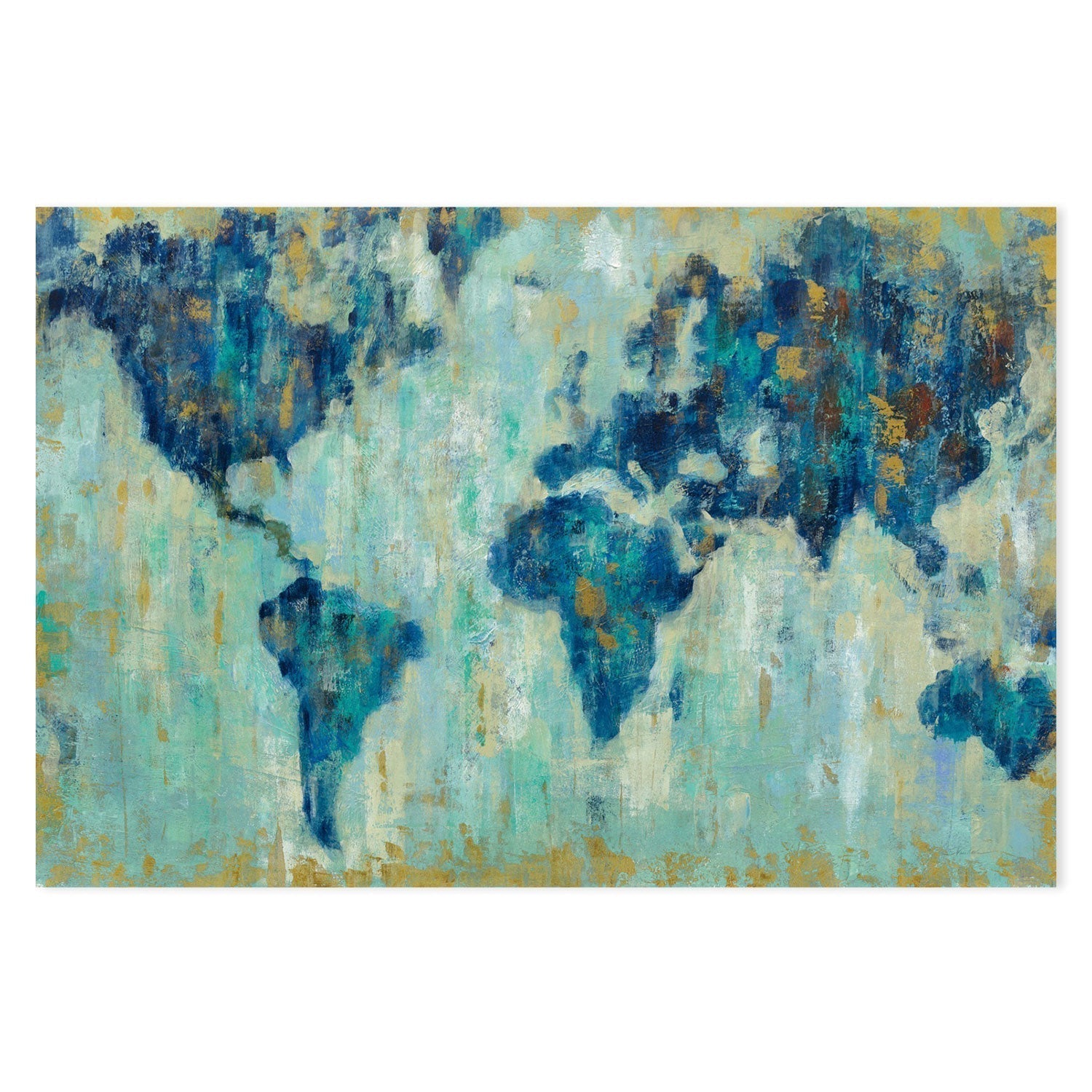 wall-art-print-canvas-poster-framed-Map of the World-by-Silvia Vassileva-Gioia Wall Art
