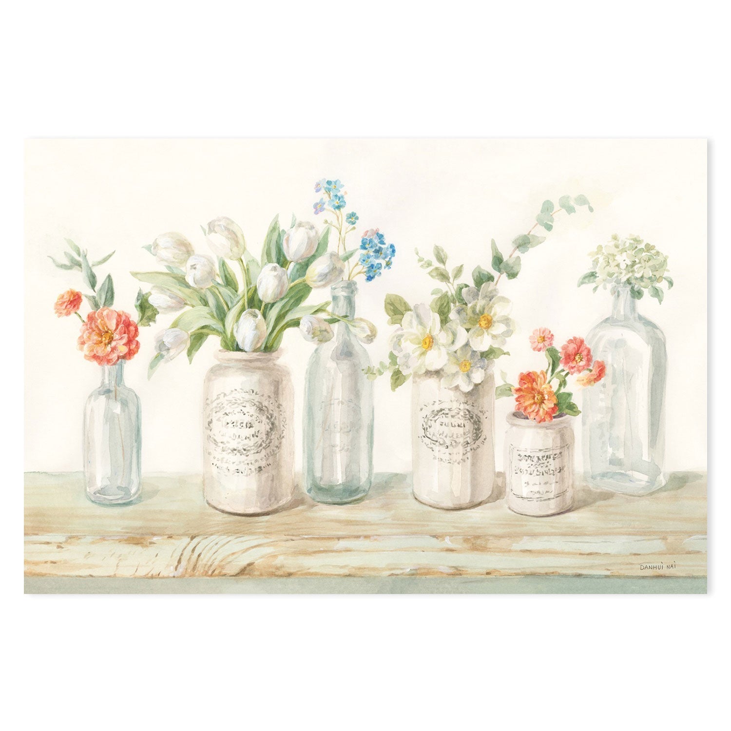 wall-art-print-canvas-poster-framed-Marmalade Flowers-by-Danhui Nai-Gioia Wall Art