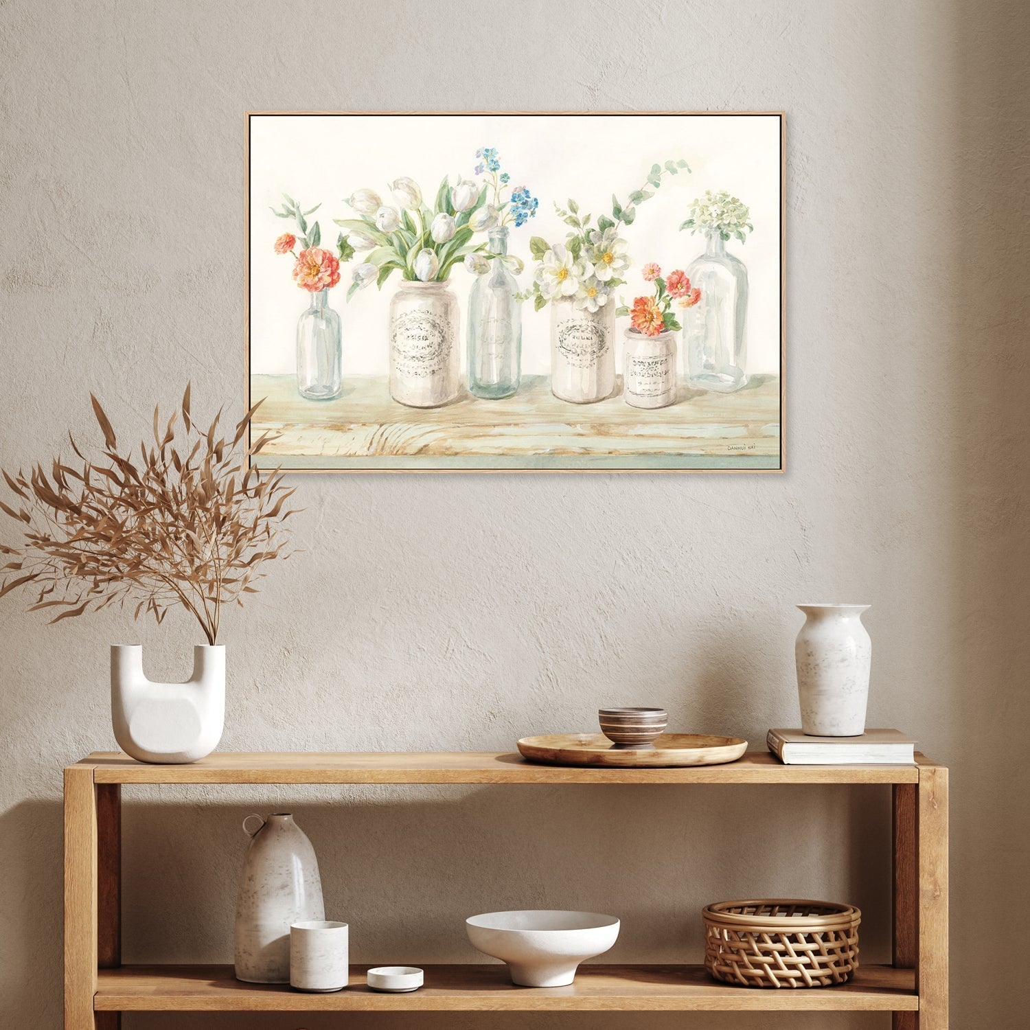 wall-art-print-canvas-poster-framed-Marmalade Flowers-by-Danhui Nai-Gioia Wall Art