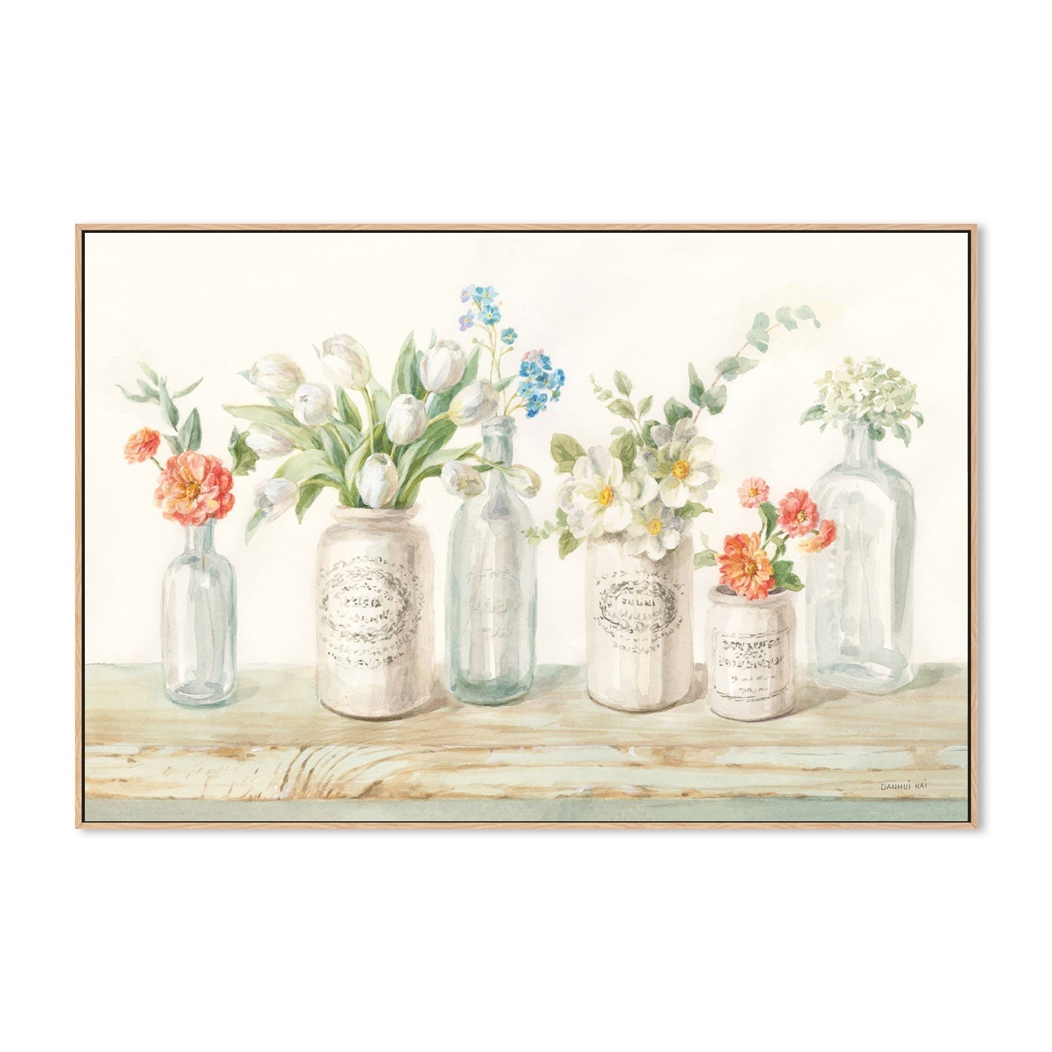wall-art-print-canvas-poster-framed-Marmalade Flowers-by-Danhui Nai-Gioia Wall Art