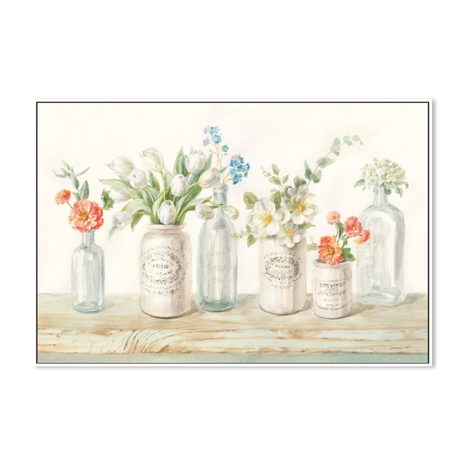 wall-art-print-canvas-poster-framed-Marmalade Flowers-by-Danhui Nai-Gioia Wall Art