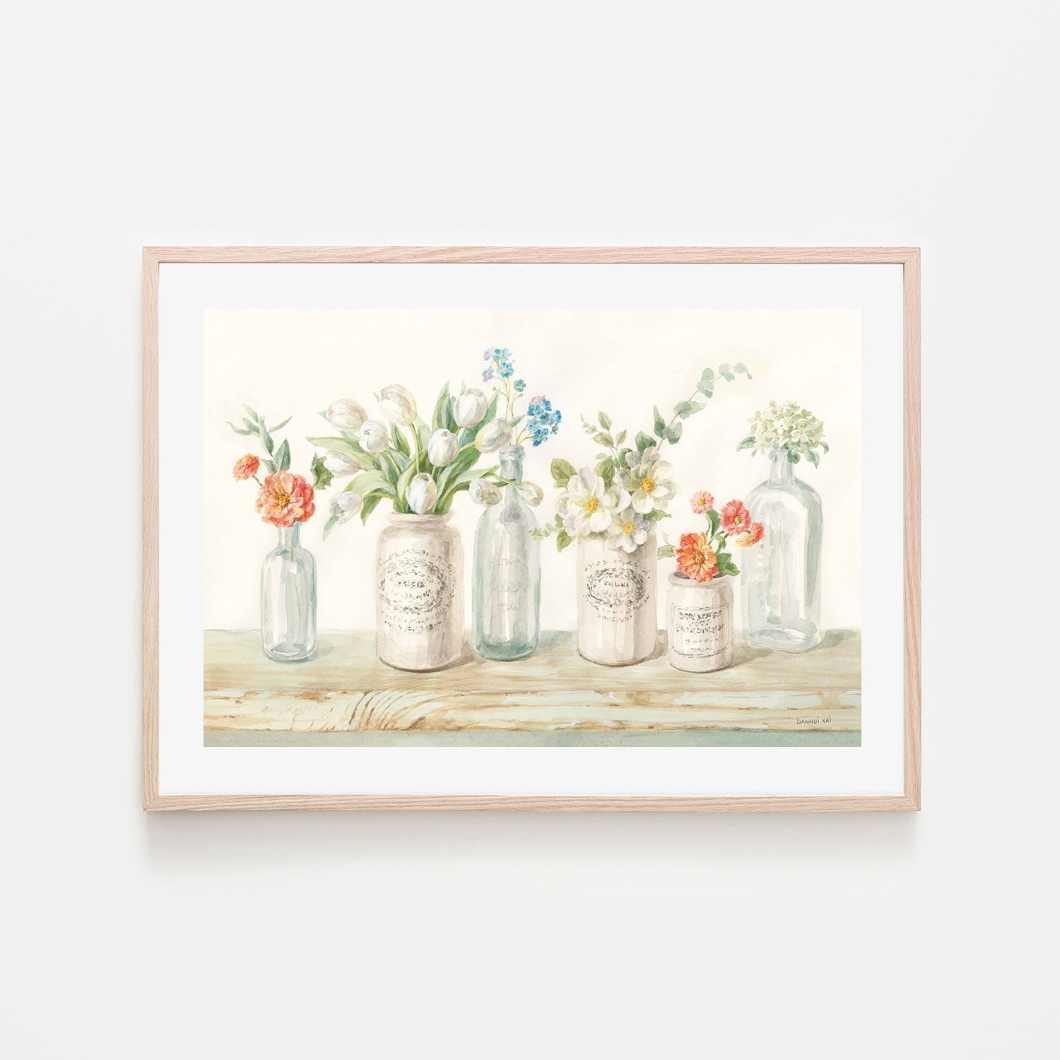 wall-art-print-canvas-poster-framed-Marmalade Flowers-by-Danhui Nai-Gioia Wall Art